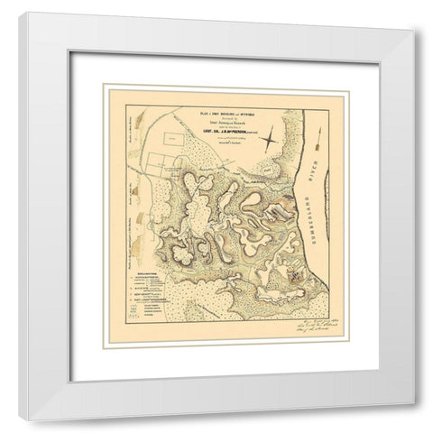 Fort Donelson Outworks Tennessee - McPherson 1876 White Modern Wood Framed Art Print with Double Matting by McPherson