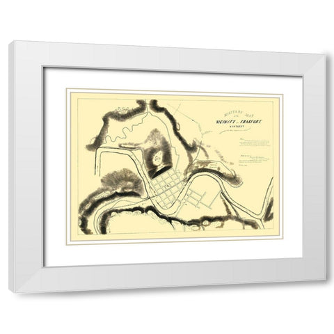 Frankfort Kentucky Area Military - Brooks 1863 White Modern Wood Framed Art Print with Double Matting by Brooks