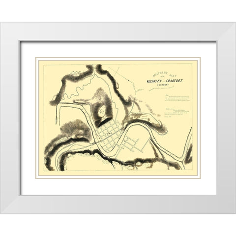 Frankfort Kentucky Area Military - Brooks 1863 White Modern Wood Framed Art Print with Double Matting by Brooks