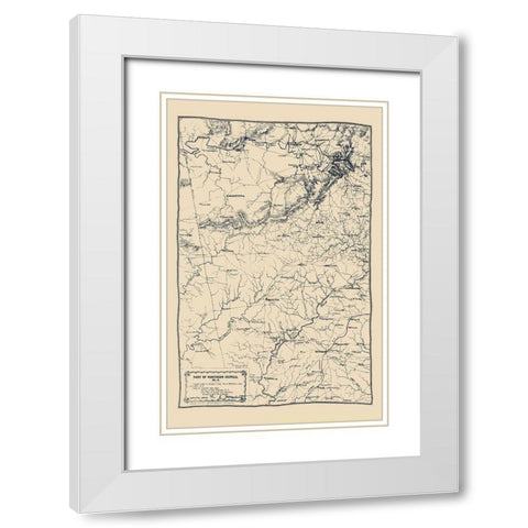 Northern Georgia - Merrill 1864 White Modern Wood Framed Art Print with Double Matting by Merrill