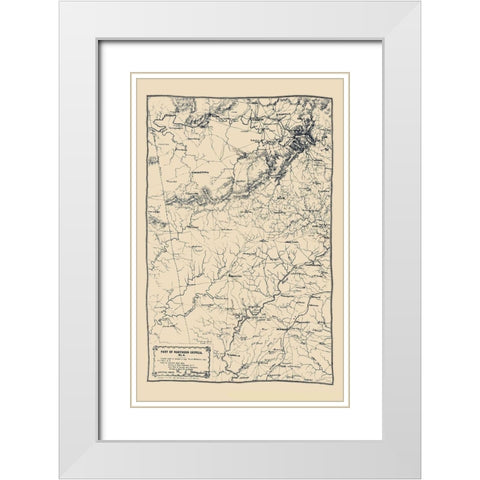 Northern Georgia - Merrill 1864 White Modern Wood Framed Art Print with Double Matting by Merrill