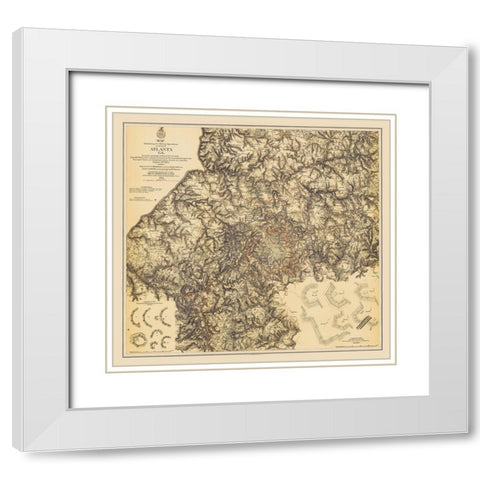 Military Operations Atlanta Georgia - Bien 1875 White Modern Wood Framed Art Print with Double Matting by Bien