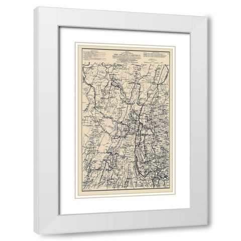 First Epoch of Atlanta Campaign - Ruger 1864 White Modern Wood Framed Art Print with Double Matting by Ruger