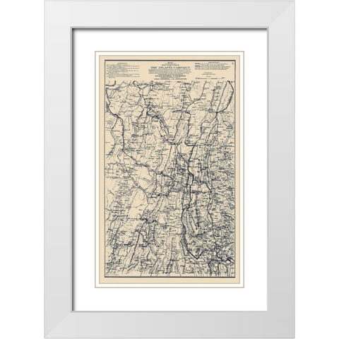 First Epoch of Atlanta Campaign - Ruger 1864 White Modern Wood Framed Art Print with Double Matting by Ruger