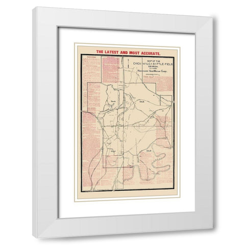 Chickamauga Battlefield Georgia - Wood 1895 White Modern Wood Framed Art Print with Double Matting by Wood