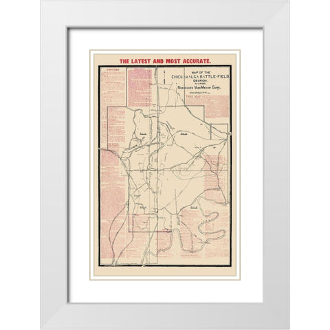 Chickamauga Battlefield Georgia - Wood 1895 White Modern Wood Framed Art Print with Double Matting by Wood