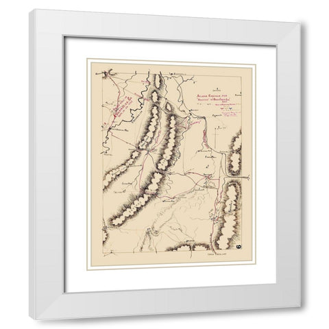Chicamauga Battlefield Georgia - 1863 White Modern Wood Framed Art Print with Double Matting by Unknown