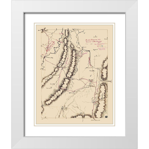 Chicamauga Battlefield Georgia - 1863 White Modern Wood Framed Art Print with Double Matting by Unknown