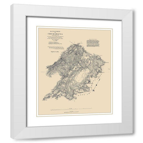 Battlefield of Chickamauga Georgia - Thomas 1864 White Modern Wood Framed Art Print with Double Matting by Thomas