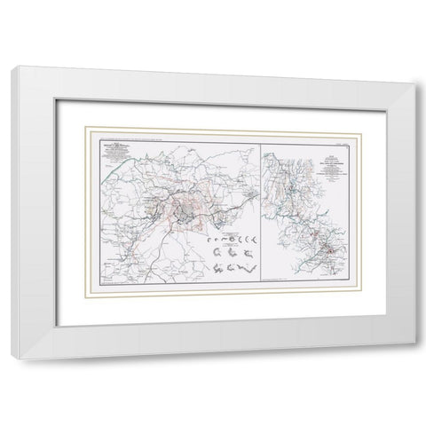 Siege of Atlanta - Sherman 1894 White Modern Wood Framed Art Print with Double Matting by Sherman
