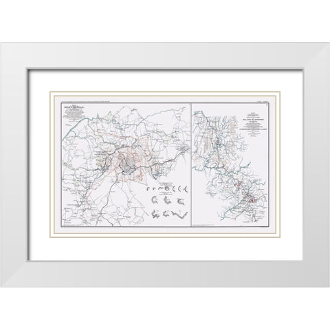 Siege of Atlanta - Sherman 1894 White Modern Wood Framed Art Print with Double Matting by Sherman