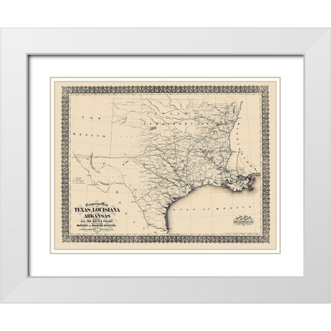 Campaign of Texas Louisiana Arkansas White Modern Wood Framed Art Print with Double Matting by Blessington