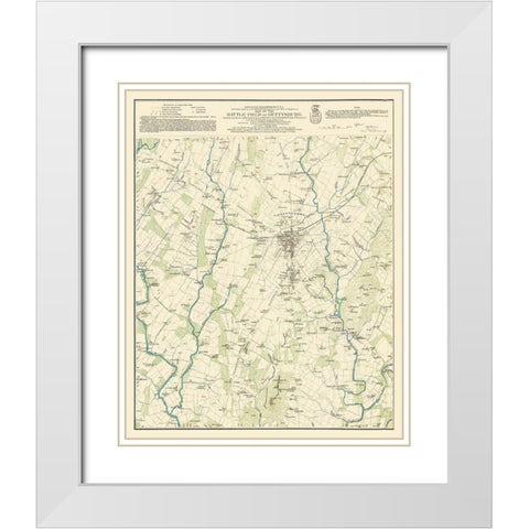 Battlefield of Gettysburg Pennsylvania White Modern Wood Framed Art Print with Double Matting by Warren
