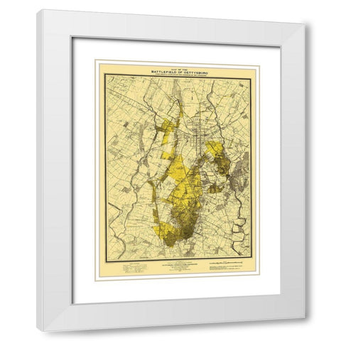 Battlefield of Gettysburg Pennsylvania White Modern Wood Framed Art Print with Double Matting by Hammond