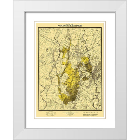 Battlefield of Gettysburg Pennsylvania White Modern Wood Framed Art Print with Double Matting by Hammond