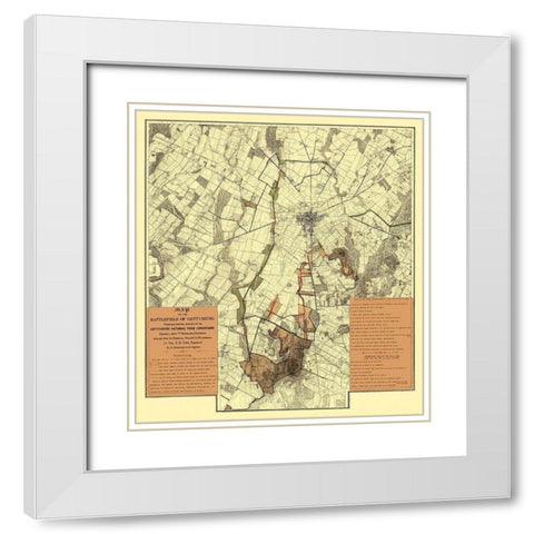 Battle Gettysburg Under Gettysburg National Park White Modern Wood Framed Art Print with Double Matting by Hammond