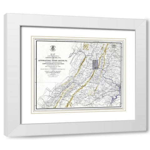 Gettysburg Pennsylvania Appomattox Court House White Modern Wood Framed Art Print with Double Matting by Weyss
