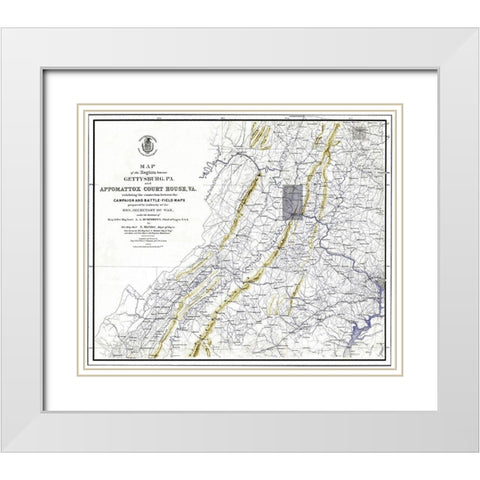 Gettysburg Pennsylvania Appomattox Court House White Modern Wood Framed Art Print with Double Matting by Weyss