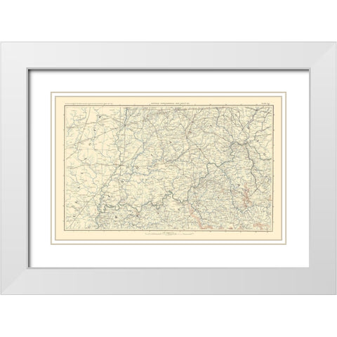 Illinois Indiana Ohio Kentucky - Bien 1895 White Modern Wood Framed Art Print with Double Matting by Bien