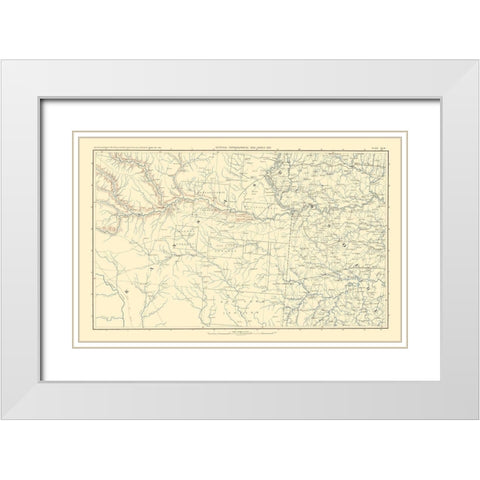 Parts of Kansas Missouri - Bien 1895 White Modern Wood Framed Art Print with Double Matting by Bien