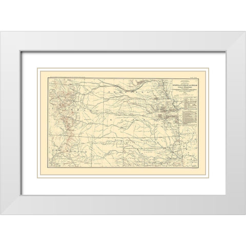 Central United States  - Bien 1895 White Modern Wood Framed Art Print with Double Matting by Bien