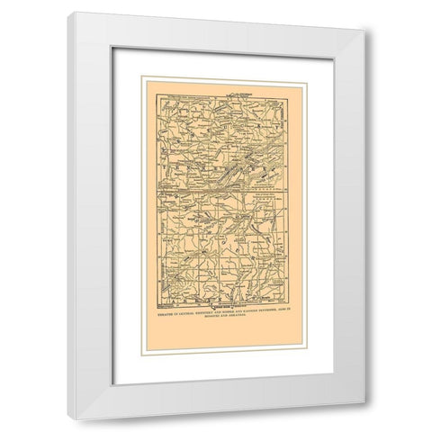 Kentucky Tennessee Missouri Arkansas - Plum 1882 White Modern Wood Framed Art Print with Double Matting by Plum