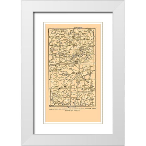 Kentucky Tennessee Missouri Arkansas - Plum 1882 White Modern Wood Framed Art Print with Double Matting by Plum