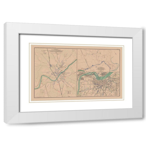 Defenses Munfordville Camp Nelson Louisville White Modern Wood Framed Art Print with Double Matting by Lamont