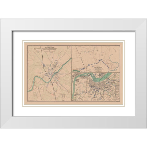 Defenses Munfordville Camp Nelson Louisville White Modern Wood Framed Art Print with Double Matting by Lamont