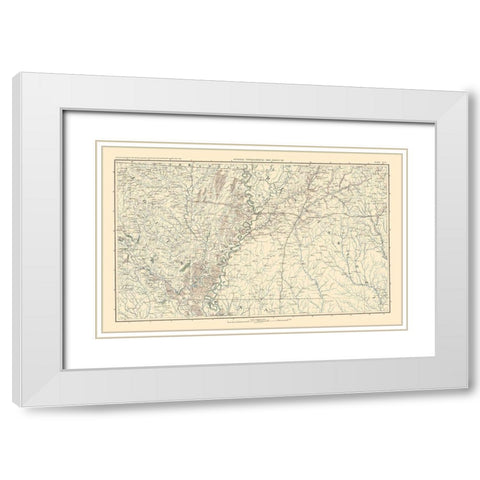 Parts of Arkansas Louisiana Mississippi - Bien White Modern Wood Framed Art Print with Double Matting by Bien