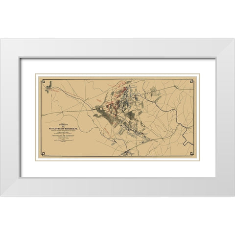 Manassas Battlefield Virginia - Ripley 1862 White Modern Wood Framed Art Print with Double Matting by Ripley