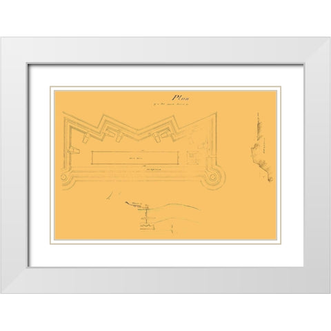 Fort Opposite Paducah Kentucky - 1864 White Modern Wood Framed Art Print with Double Matting by Unknown