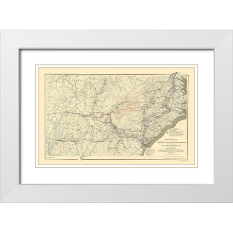 Marches of United States Forces - Sherman 1895 White Modern Wood Framed Art Print with Double Matting by Sherman