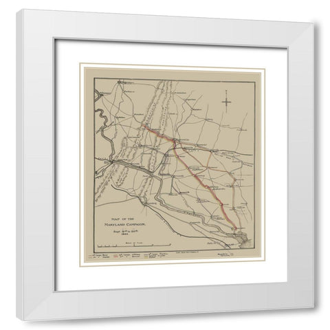 Maryland Campaign - Sheppard 1862 White Modern Wood Framed Art Print with Double Matting by Sheppard