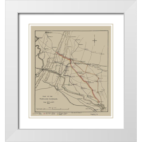 Maryland Campaign - Sheppard 1862 White Modern Wood Framed Art Print with Double Matting by Sheppard