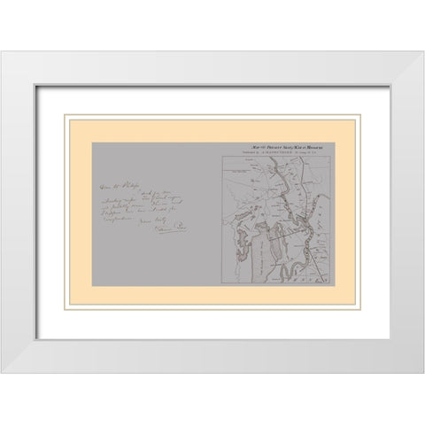 Seat of War Missouri - Manouvrier 1862 White Modern Wood Framed Art Print with Double Matting by Manouvrier