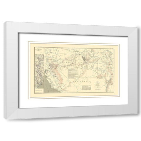 Military Dep Utah March Routes Georgia S. Carolina White Modern Wood Framed Art Print with Double Matting by Bien