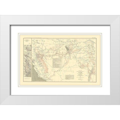 Military Dep Utah March Routes Georgia S. Carolina White Modern Wood Framed Art Print with Double Matting by Bien