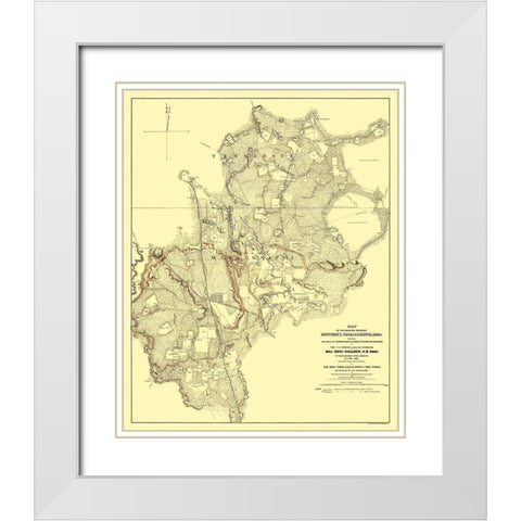 Monterey Tennessee Corinth Mississippi - Bien 1862 White Modern Wood Framed Art Print with Double Matting by Bien