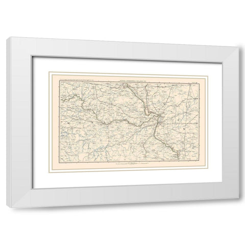 Missouri Illinois - Bien 1895 White Modern Wood Framed Art Print with Double Matting by Bien