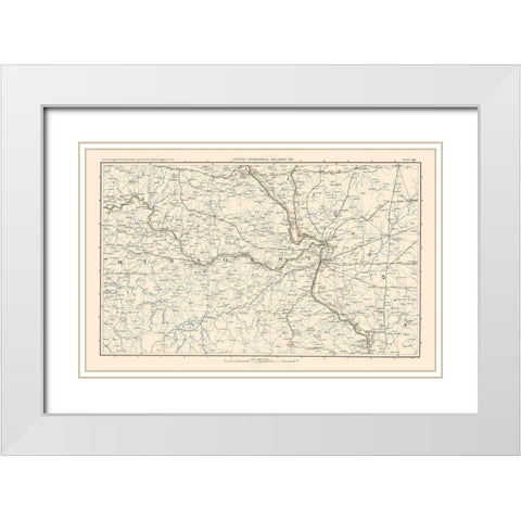 Missouri Illinois - Bien 1895 White Modern Wood Framed Art Print with Double Matting by Bien