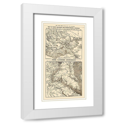 New Orleans Louisiana Lower Potomac River White Modern Wood Framed Art Print with Double Matting by Waters