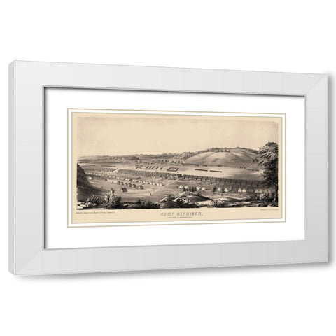 Camp Dennison Ohio - Johnson 1860s White Modern Wood Framed Art Print with Double Matting by Johnson