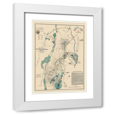 Battlefield of Gettysburg Pennsylvania - Lloyd White Modern Wood Framed Art Print with Double Matting by Lloyd