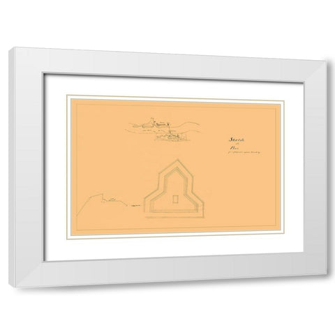 Plan of Fortification Opposite Paducah Kentucky White Modern Wood Framed Art Print with Double Matting by Unknown