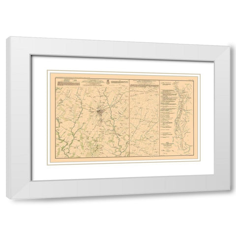 Battle Positions of Gettysburg - Bien 1894 White Modern Wood Framed Art Print with Double Matting by Bien