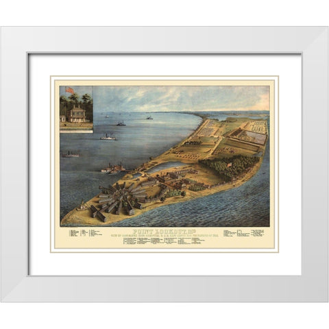 Point Lookout Maryland - Everett 1863 White Modern Wood Framed Art Print with Double Matting by Everett