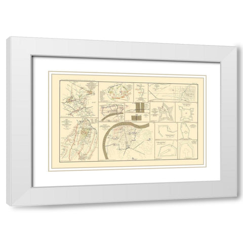 Positions Defenses Battlefields - Bien 1895 White Modern Wood Framed Art Print with Double Matting by Bien