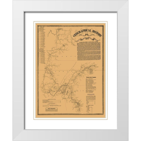 Railroad 89th Regiment History - Shober 1860 White Modern Wood Framed Art Print with Double Matting by Shober