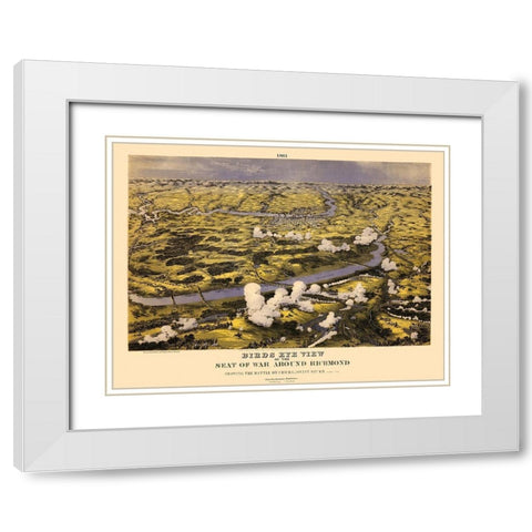Around Richmond Virginia - Bachmann 1861 White Modern Wood Framed Art Print with Double Matting by Bachmann
